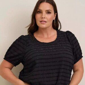 Torrid Abbey Black Chiffon Sheer Top Womens 4X